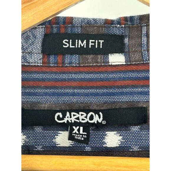 Carbon 2 Cobalt‎ Men’s Button Shirt Southwestern Slim Fit  Gray Blue Sz X Large - Picture 7 of 8